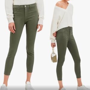 L' AGENCE Margot High Waist Ankle Olive Jeans size 25 NWT $298